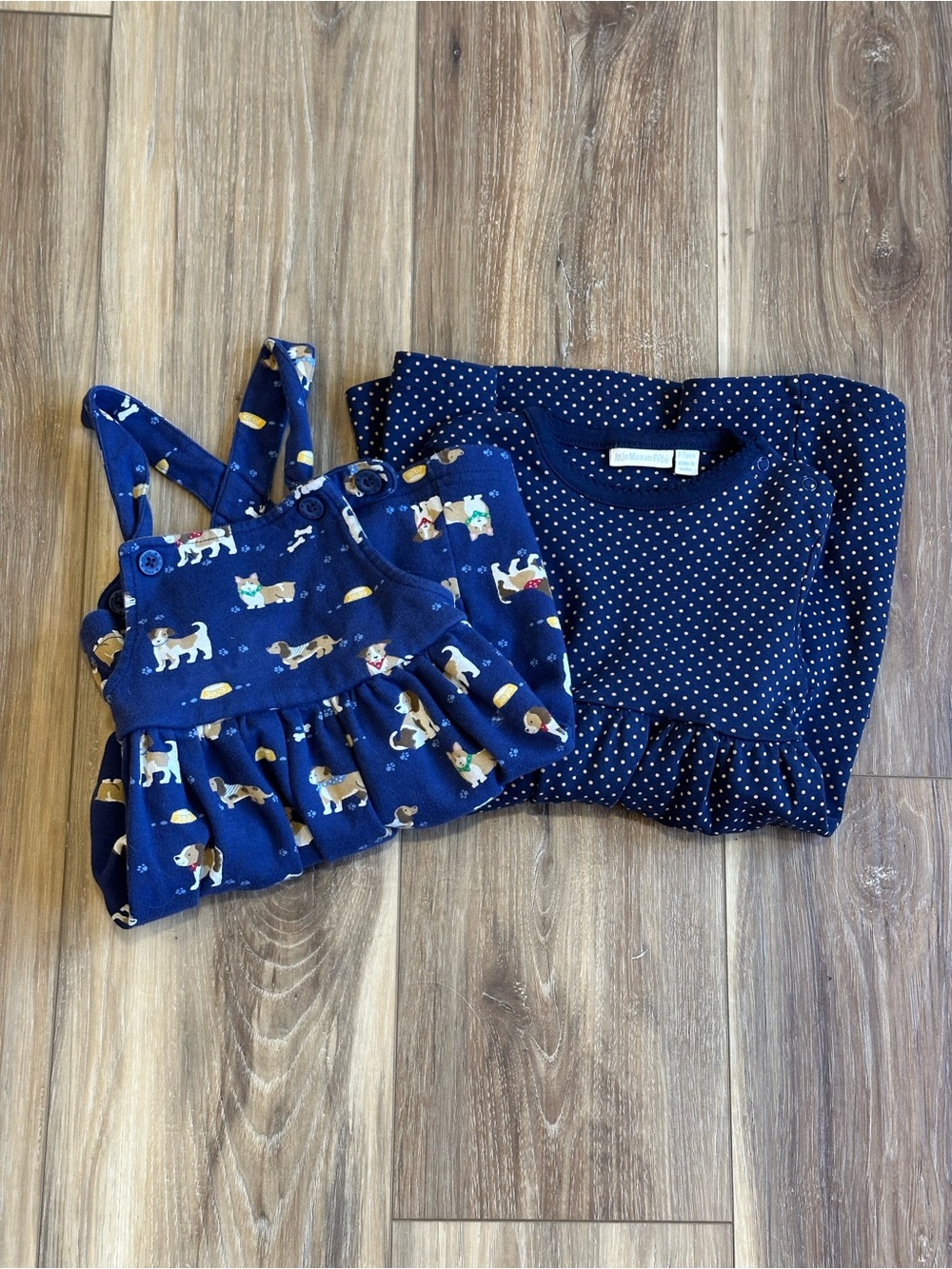 Jojo Maman Bebe Navy blue Dress Bundle 2-3 years Polka Dots and Dog Print
